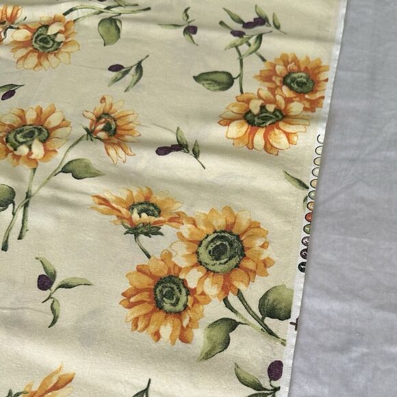Vtg Sunflower Fabric Quilting Cotton Fall Autumn Outdoors Sewing Yellow 2 1/3yd - Picture 4 of 4